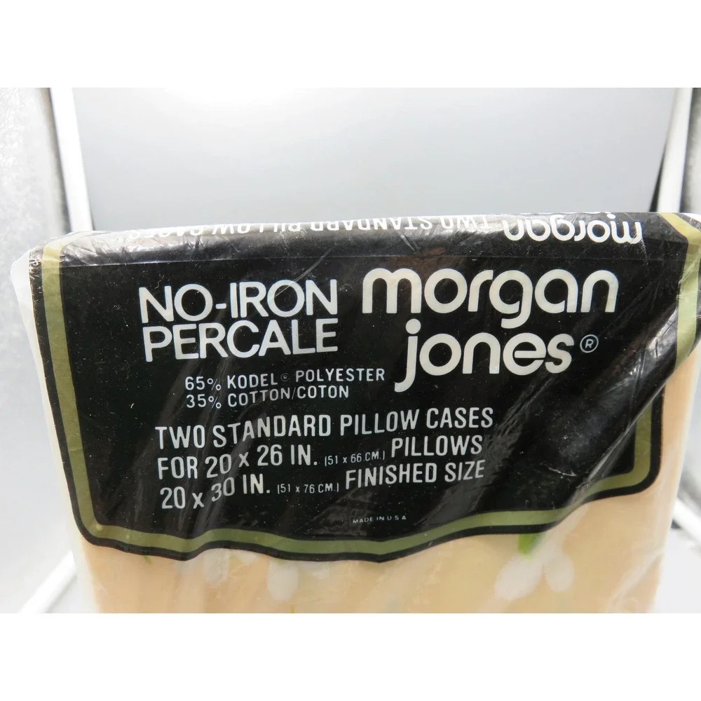 Vintage Morgan Jones Yellow Daisy Pillowcases Set of 2 No Iron Percale Floral